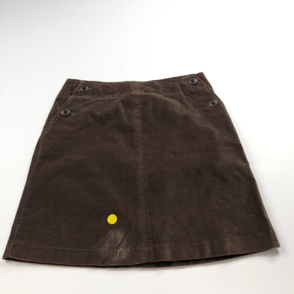 Boden Velour 10 (Fits 28In) Zip Flat Non Lined Mini Skirt Brown PLS READ
